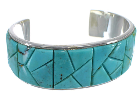 Sterling Silver Turquoise Well-Built Southwest Cuff Bracelet CX49900